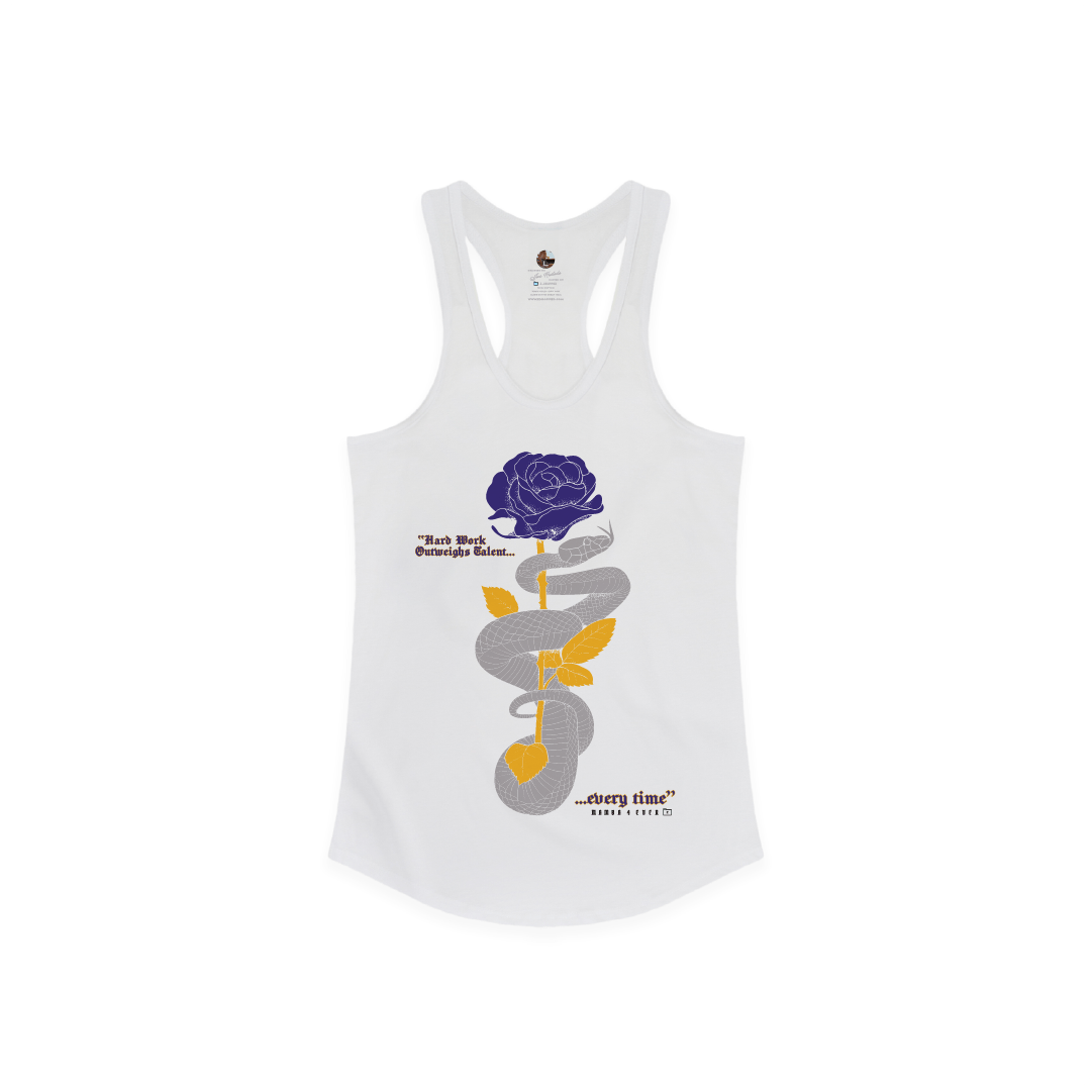 Z_DROPPED - Womens - White - Mamba Quote Racer Back Tank. - By: Jose Hurtado