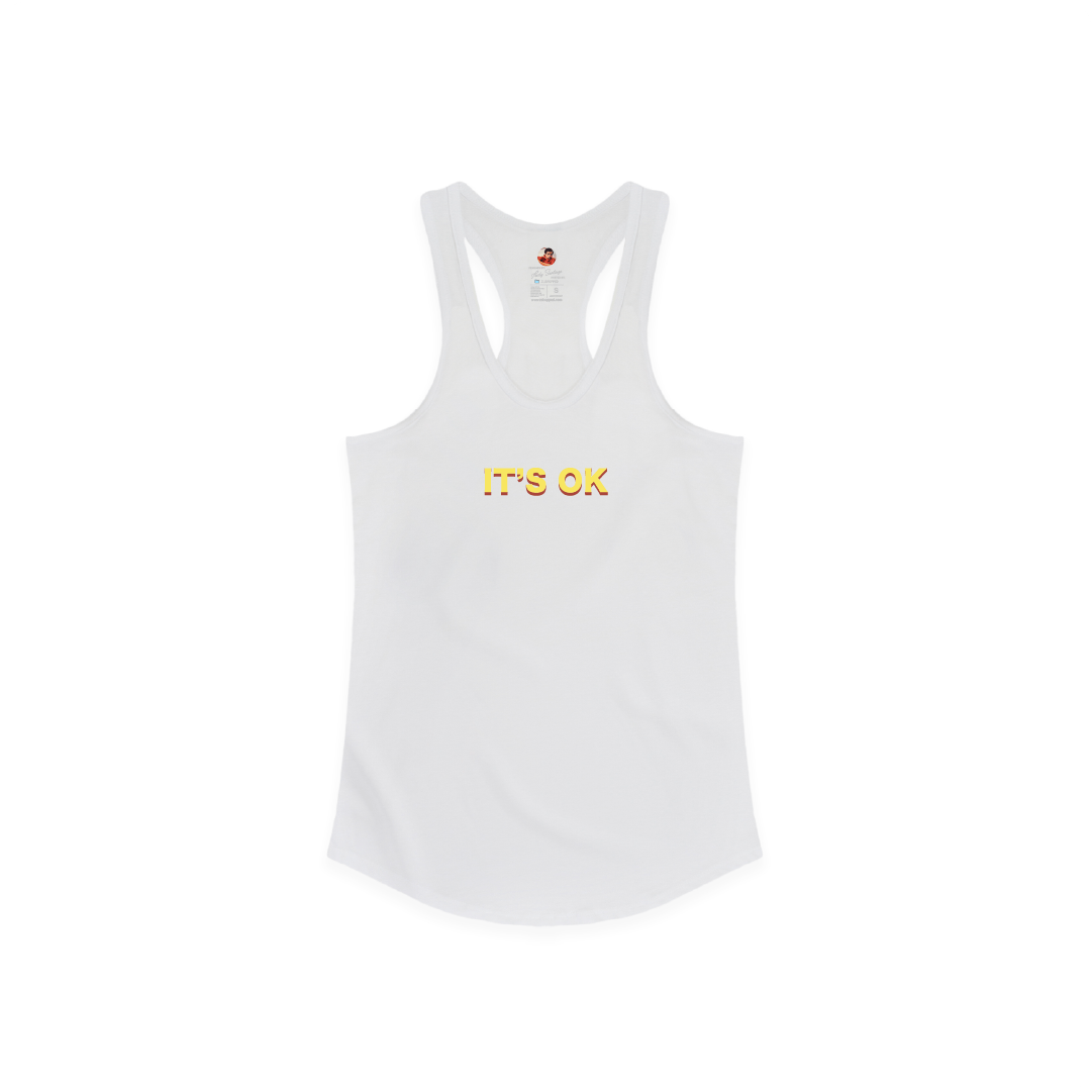 Z_DROPPED - Womens - White - No Thanks Racer Back Tank. - By: Fredy Santiago