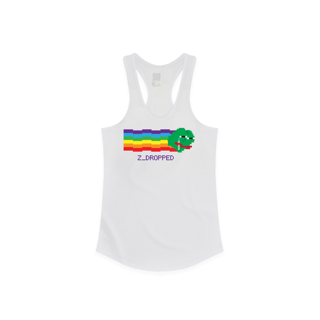 Z_DROPPED - Womens - White - Zepé Racer Back Tank. - By: Zed Ropped