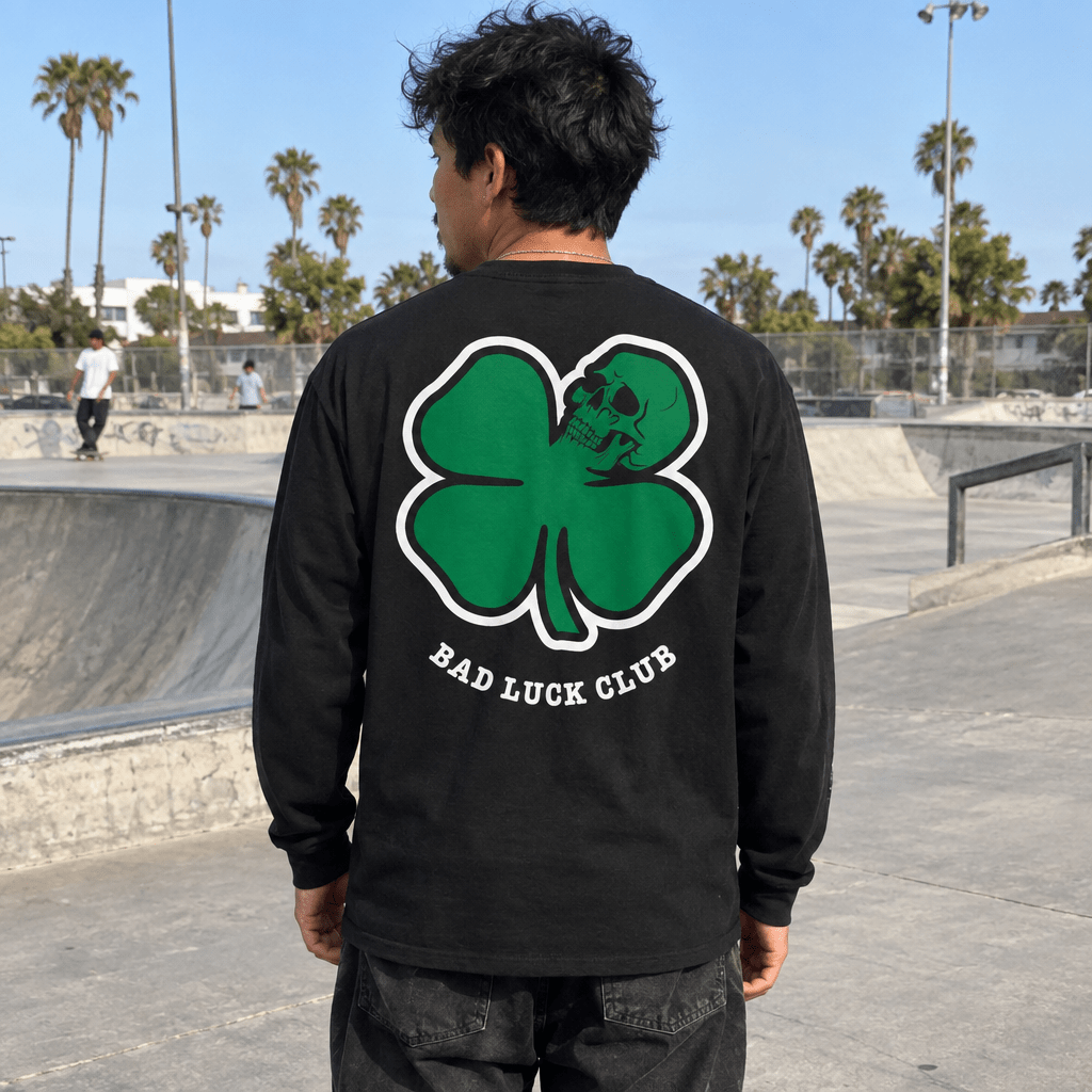 Death Clover black long sleeve back-shot rollover