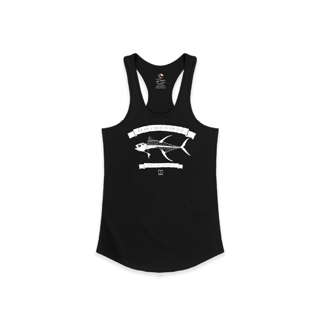 Z_DROPPED - Womens - XS - Tuna Bones Racer Back Tank. - By: Jose Hurtado