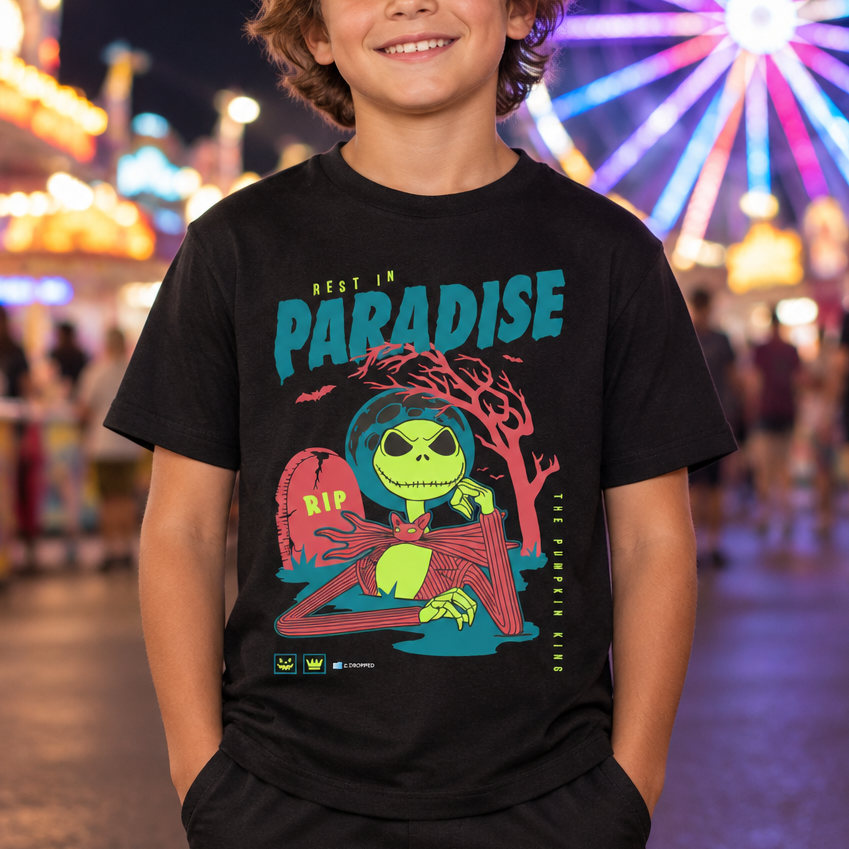 Jack-O-Lantern King youth tee, front view